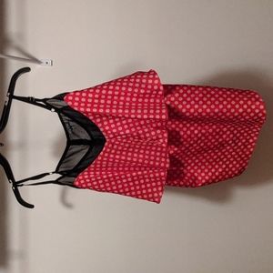 City Chic M 18 Black Red White Dot Tank